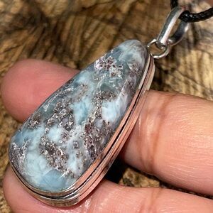 Caribbean Larimar Pectolite Pendant 2”